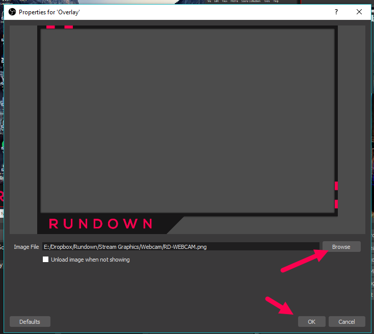 add overlay to obs