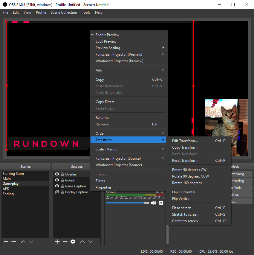 how do i add a top bar overlay to my stream in obs