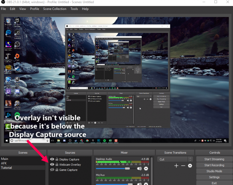 how to add an overlay to obs studio