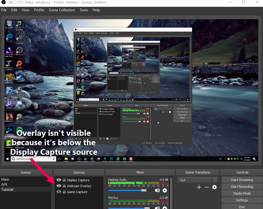 how to add overlay obs