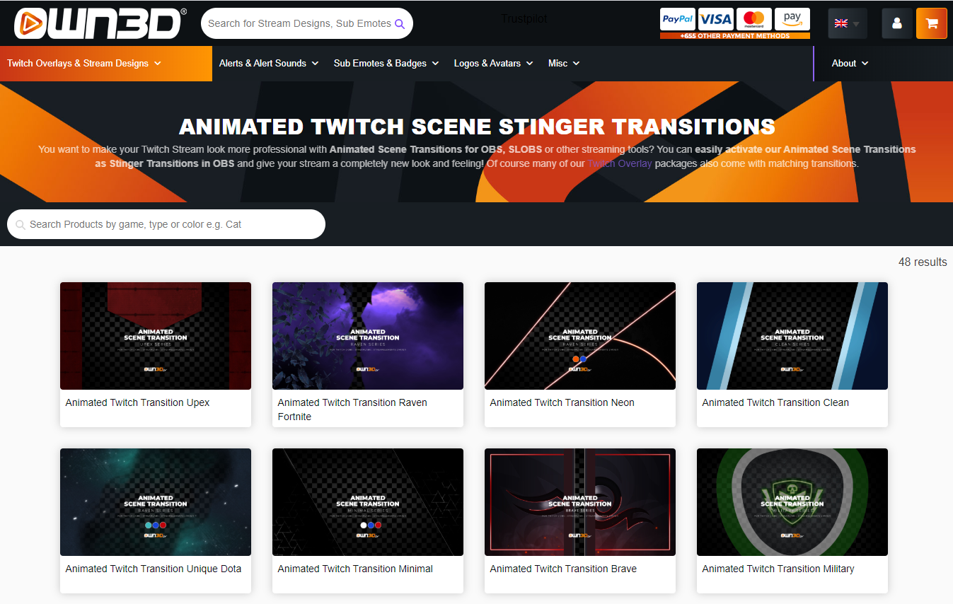Stream Transitions - Free & Premium Stingers for Streamers