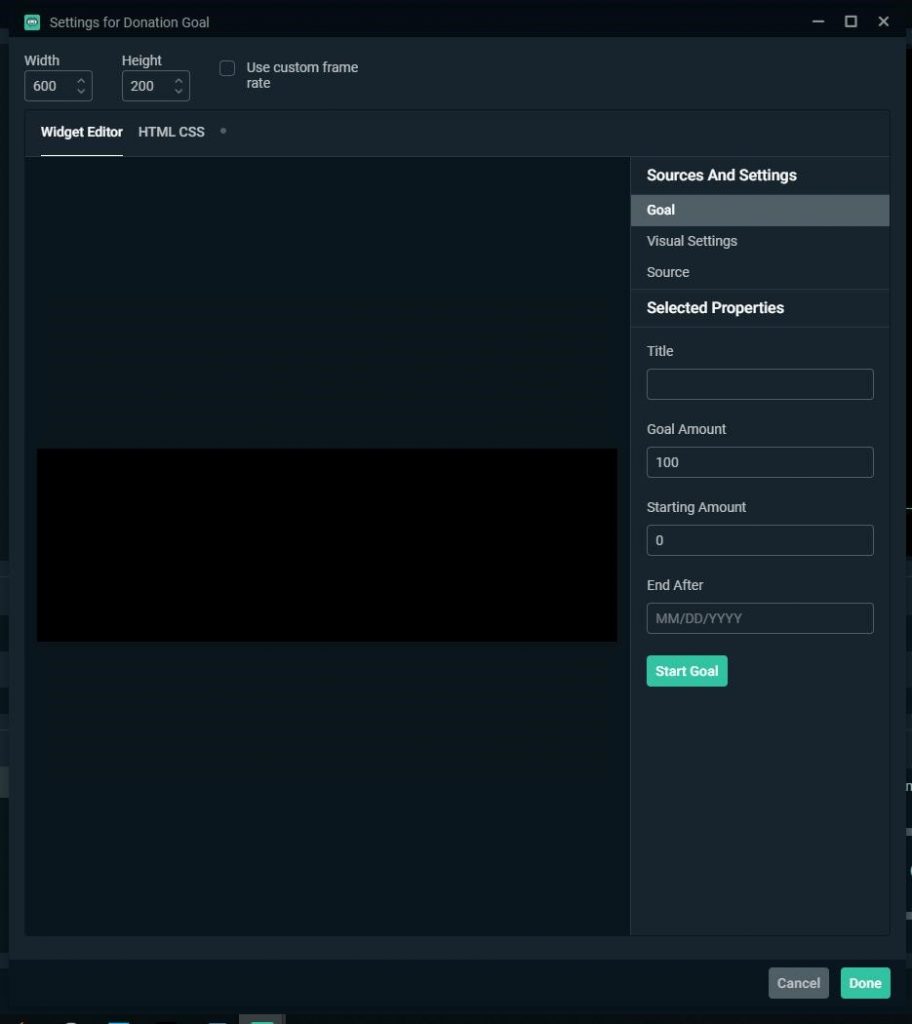 how to set up donation goal on streamlabs