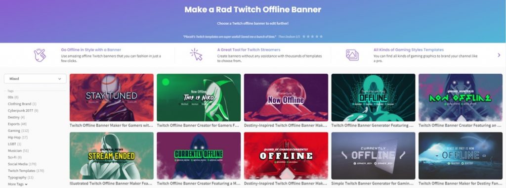 Twitch Offline Banners Free Premium Options